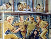 Inmate drawing of young girl beaten in Abu Graib prison